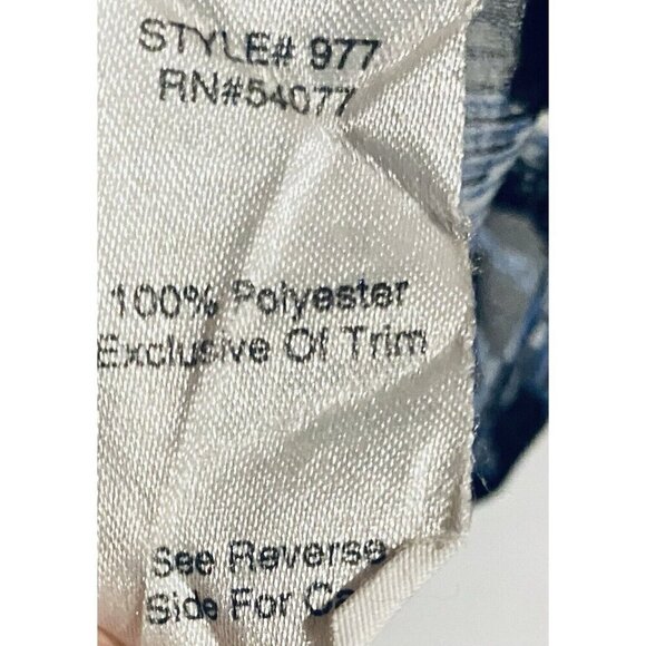 Cabi Top Womens Medium Fatale Blue Black Animal Print Sheer Button Up Boho 977 - Picture 7 of 9